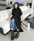 Side Pleat Denim Pants